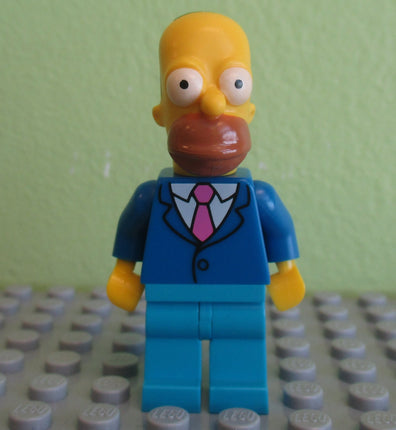 LEGO Minifigure-Homer Simpson with Tie and Jacket-Collectible Minifigures / The Simpsons Series 2-COLSIM2-1-Creative Brick Builders